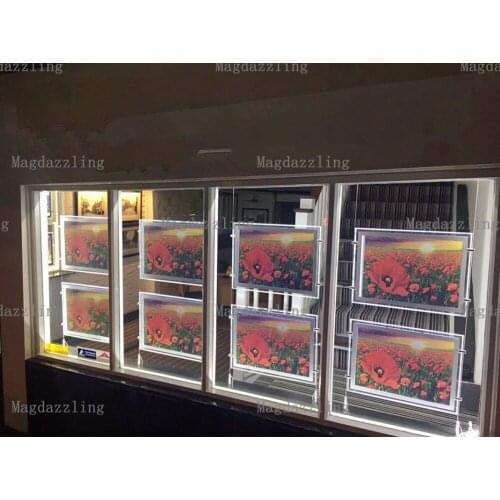 8PCS A3 Landscape Double Sided Acrylic Frame LED Illuminated Light Display Panel for Real Estate Agent / Property Windows