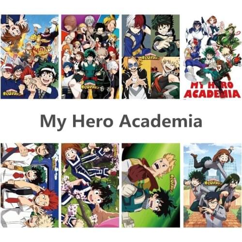 8Pcs/Set Anime My Hero Academia Poster Wall Stickers Poster Anime Around Fans Gift Bar Home Decoration