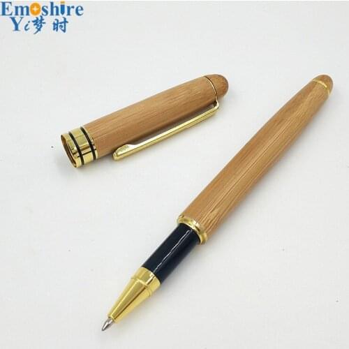 Bamboo Signature Pen Bamboo Roller Ball pen Custom Made Without Paint Environmental Roller Ball Pens for Writing P381