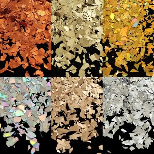 10g Holographic AB Nail Glitter Flakes Laser Gold Silver Irregular Shell Sequins For Gel Polish Nail Art Decorations Accessories