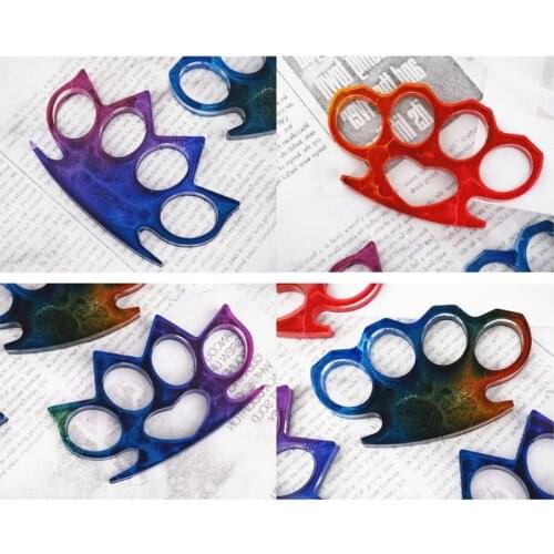 Self Defense Keychain Resin Mold Tiger Paw Five Finger Knuckles Pendant Molds F3MD