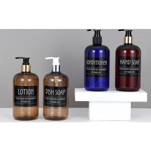 Bathroom Shampoo Shower Gel Bottle 500ml Lotion Push Bottle Plastic Lotion Bottle Hand Soap Finishing Bottle Soap Dispenser