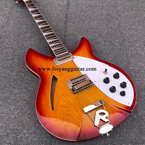 High-qualityR60 electric guitar, 6 strings, half-empty core, ASH veneer of ash, R bridge rose fingerboard, postage