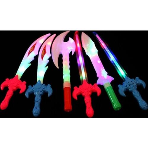 Halloween Electronic Luminous Weapon Toy Cute Plastic Flashing LED Light Sword Knife Shape Axe Toy Kids Children Birthday Gift