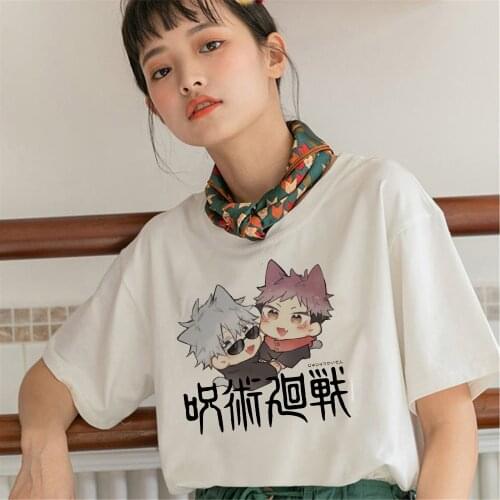 Hot Sale Anime Women Tshirt Jujutsu Kaisen Itadori Yuji Print O-Neck Short Sleeve T Shirt Casual T-shirt Female Streetwear Tops