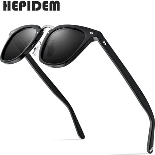 HEPIDEM Acetate Polarized Sunglasses 2020 New Women High Quality Fashion Sunglass Square UV400 Sun Glasses for Men 9126