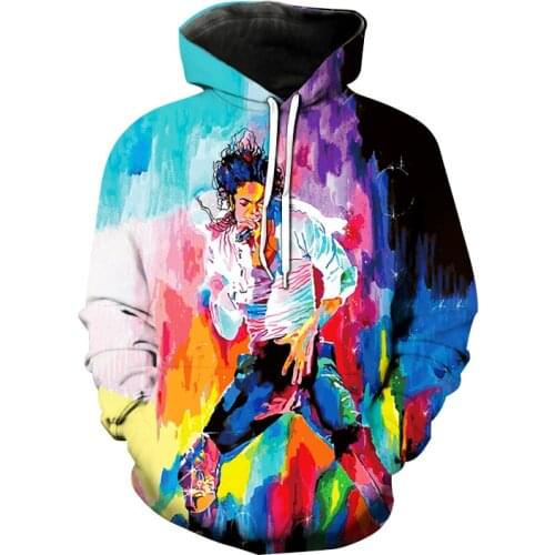 Michael Jackson 3D Print Hoodies Popular Singer MJ Hooded Sweatshirt Painting Style Men Women Hooded Sweatshirt Pullover Hoodie