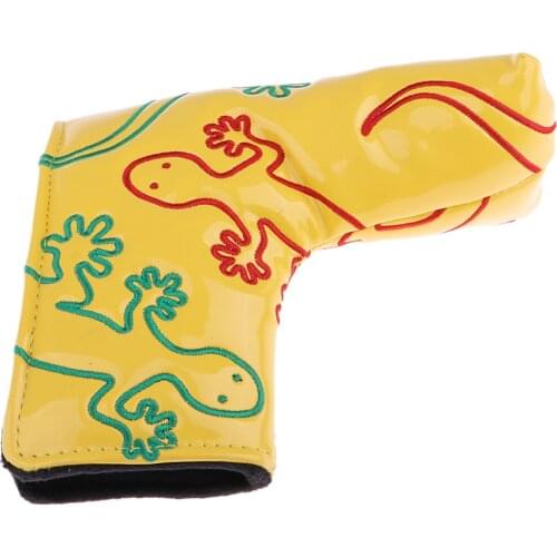 PU Leather Golf Blade Putter Headcover Head Cover Guard Sleeve Bag Boots with Gecko Embroidery