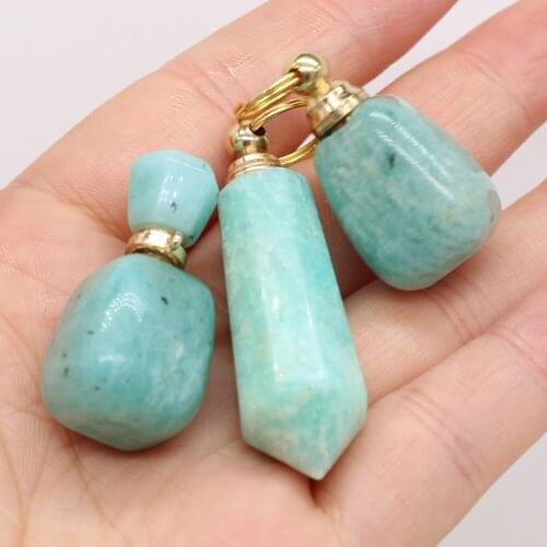 Exquisite Women Essential Oil Diffuser Pendant Charms Natural Stone Perfume Bottle Pendant for Women Making DIY Jewerly Necklace