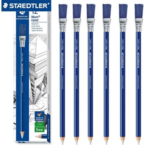 6/12 pcs STAEDTLER 526 61 Pencil Style Eraser+Brush School Stationery Office Supplies Pencil Eraser