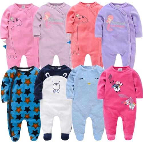 Newborn Baby Girls Rompers Pjiamas Infant Onesies Velvet Roupas Bebe De Warm Jumpsuit Baby Boys Overalls Toddler Girls Clothing