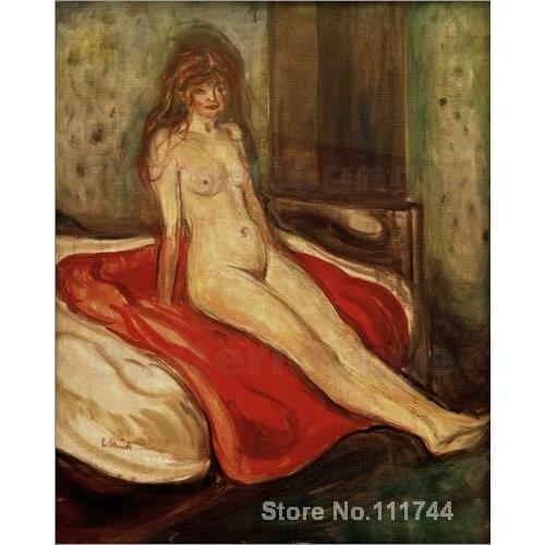 Copy paintings of famous artist Girl on red cloth Edvard Munch artwork High Quality Handmade