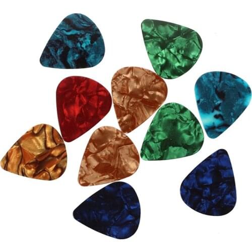 Hot-10 pcs Stylish Colorful Celluloid Guitar Pick 0.71mm