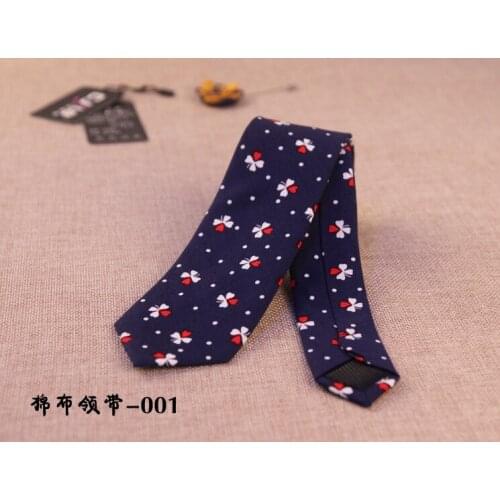 Mens and womens neckties cotton print 6CM British trendy casual cotton neckties