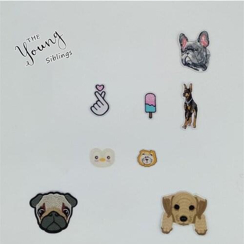 Cartoon Embroidery Dog Hot melt adhesive Clothing Stickers Iron on patch badges DIY Sewing Jeans Hat Accessories Craft supplies