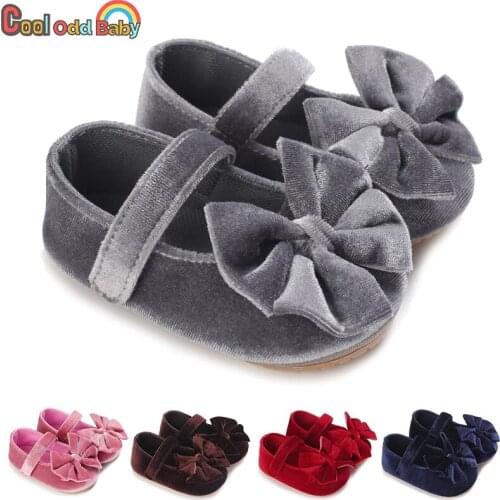 0-18 Months Fashion Baby Shoes Spring and Autumn Solid Soft Suede Baby Girl Bow Toddler Shoes Rubber Sole Non-Slip First Walkers