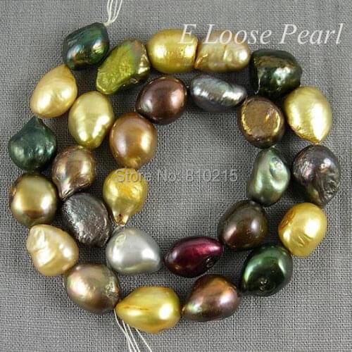 Freshwater Pearls Baroque Pearl Potato Multicolor Loose Pearl 11.5-12.5mm 15 Inches Full Strand Fashion Ladys Jewelry Gift