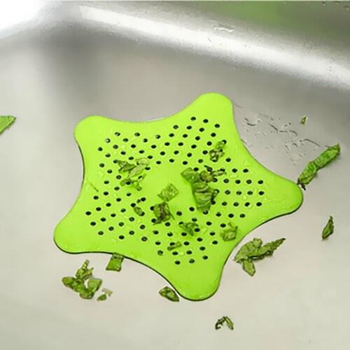 Outfall Sewer Strainer Bathroom Sink Five-point Star SiliconeFilter Anti-blocking Floor Drain Hair Stopper & Catchers Home