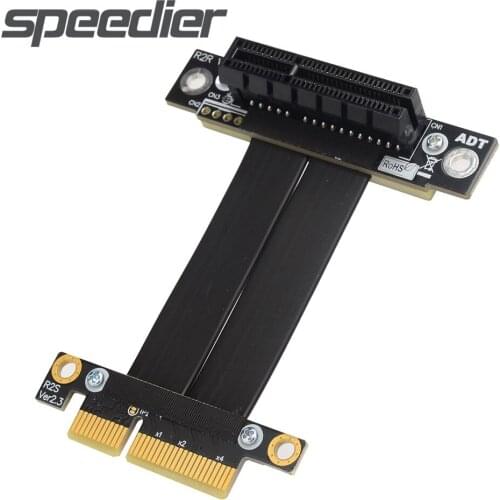 Full Speed 32G/Bps PCI-E X4 To X4 Graphics Card Riser Adapter PCIe 4x Extender Cord Gen3.0 Extension Ribbon Cable For PC Desktop