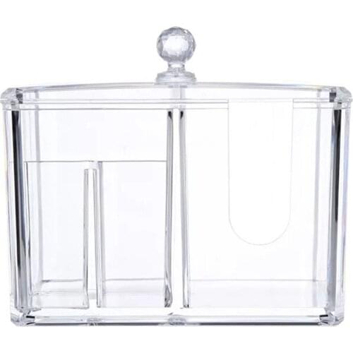 Transparent cotton swab storage box Crystal acrylic dust-proof cotton swab box Cosmetic finishing storage box