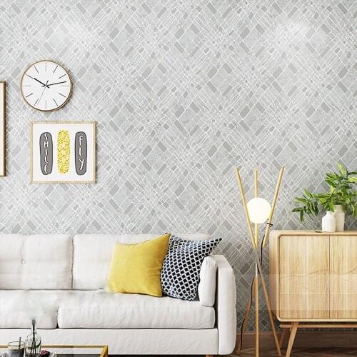 Q QIHANG Nordic Minimalistic Diamond-shaped Brick Pattern Irregular Dining Room Living Room Non-woven Wallpaper Gray 5.3m2