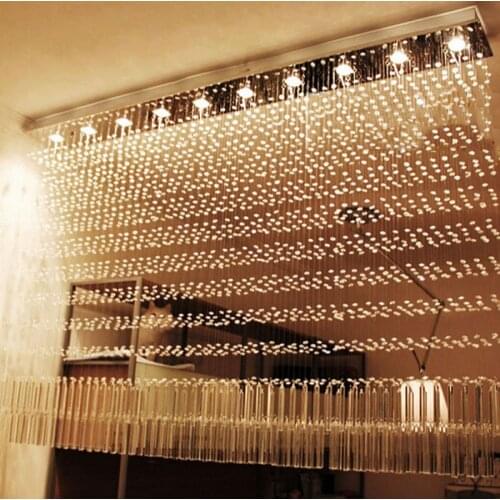 Luxury Bar Counter Crystal Light Partition Light Rectangular Crystal Chandelier Lamps FOR Decorative Living Room Restaurant