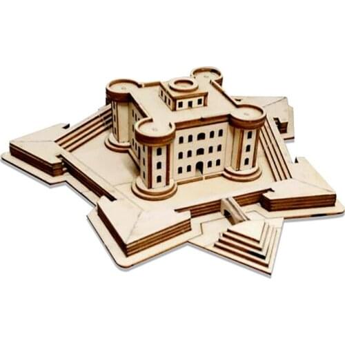 DIY Assembly CY707 1/700 Wooden Building Naval Battle Scenes Redoubt Castle Fort Model