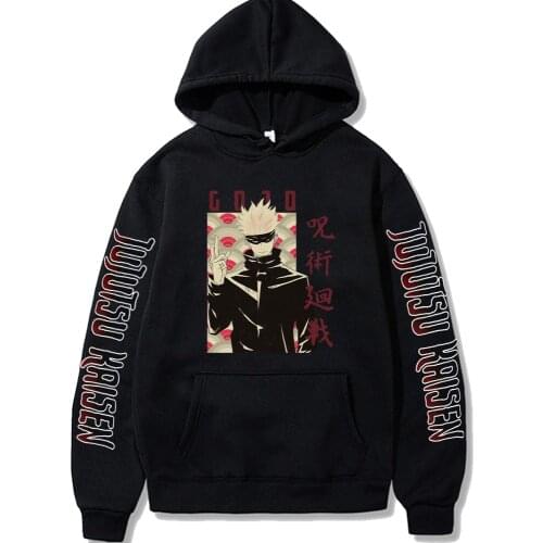 Fad Jujutsu Kaisen Hoodie Anime Pullovers Oversize Long Sleeves Hip Hop Autumn Man Clothes