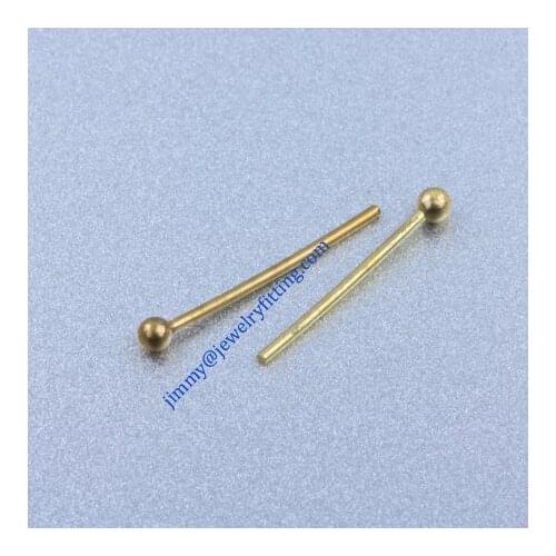 All kinds of jewelry findings wholesale Raw brass metal Ball Pins 0.7*15mm with 2mm head