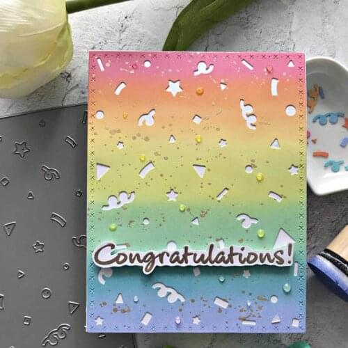 Hollowed Cover with Irregular Figure Metal Cutting Dies Silver Stencil For Scrapbooking Ablum Paper Card Craft Decoration