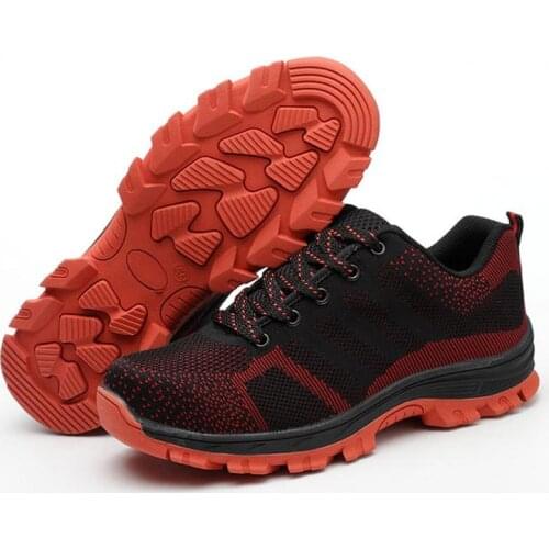 Work safety shoes men sneakers 2021 fashion lace-up sport sneakers men shoes breathable mesh male tennis mans footwear plus size