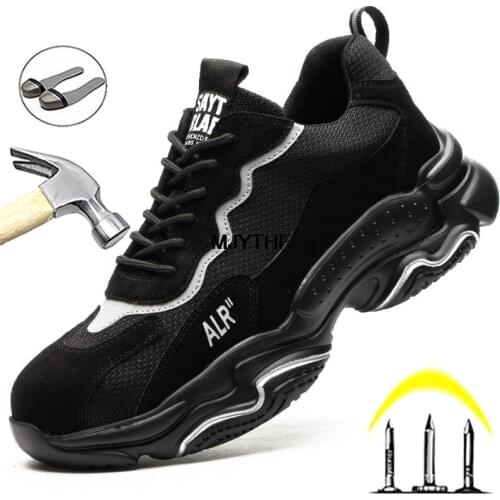 Work Boots Safety Steel Toe Shoes Men Safety Shoes Breathable Work Sneakers Men Indestructible Shoes Security Protective Shoes
