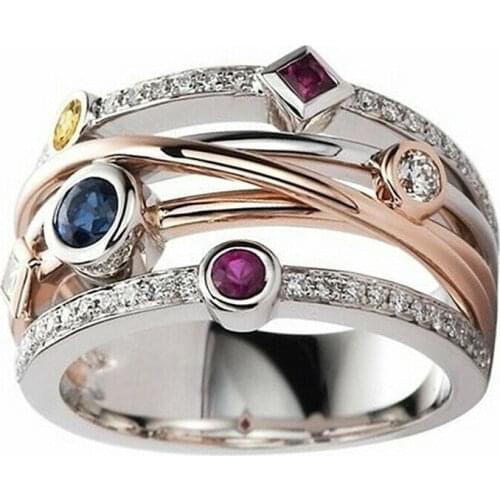 Fashion Multilayer Cross Ring for Women Wedding Trendy Jewelry Irregular Geometry Zircon Modern Rings Anillos