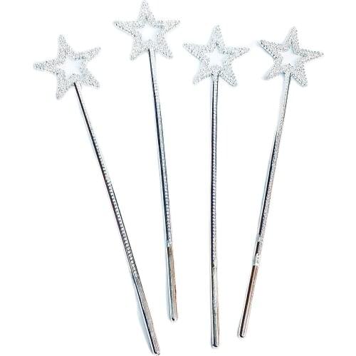 1-4Magician Fairy Godmother Wand Star Tool Christmas Xmas For Girls Pretend Play Dress-Up Princess Party Deccoration Favors Gift