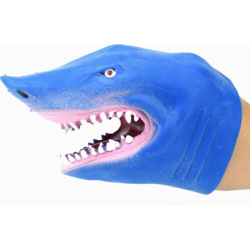1Pc Plastic Shark Hand Puppet for Story TPR Animal Head Gloves Kids Toys Gift Animal Head Figure Vividly Kids Toy Model Gifts