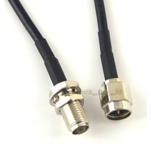 100 Pieces SMA Series SMA Male to SMA Female Connector Nickel Plated Adapter Cable Pigtail RG174 30CM
