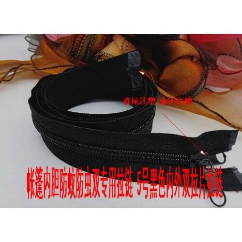 190cm/piece 2pcs/lot 5# nylon zippers for sewing double pullers bags tent luggages zipper high quaulity free shipping