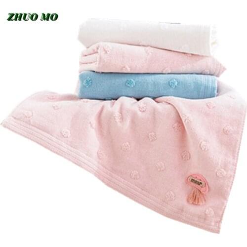 2pcs Embroidery Mushrooms Cotton Bath Towel Bathroom Baby Shower Child Gift For Home Pink White Blue Absorbent 35*75cm Towel