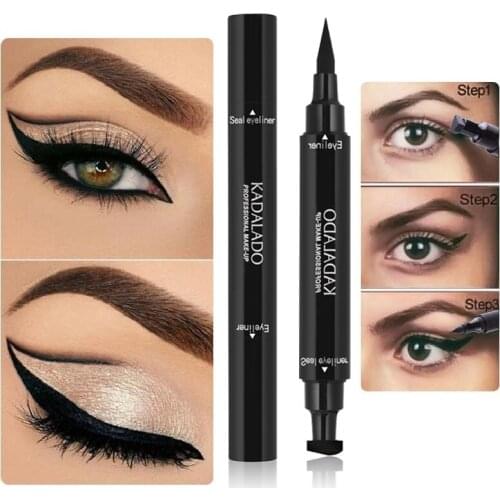 30pcs Double-head Waterproof Liquid Eyeliner Quick Drying Non-blooming Stamp Liner Pen 2 In 1 Long Lasting Eye Makeup Cosmetics