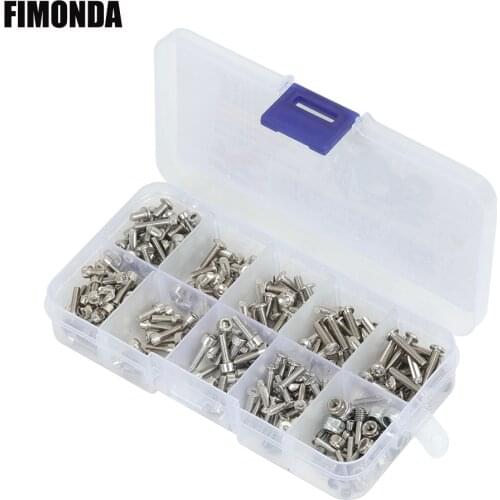 300pcs M2.5 M3 M4 Stainless Steel Hex Socket Screw Nut Cap/Button Head Screw for 1/16 RC Monster Trucks Traxxas Summit E-Revo