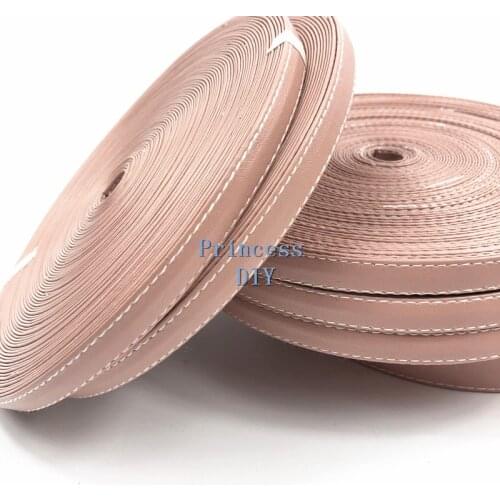 5Meter/Lot 10mm 16mm 30mm Decoration Accessory PU Faux Pink Leather Ribbon 3/8'' Riband Bias Cord DIY Chocker Hairbow Hand Craft