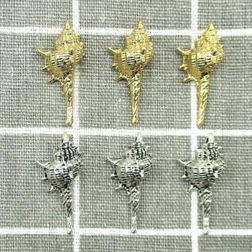 6pcs Charms Bohemian Cowrie Conch Shell 15x33mm Antique Silver Color Plated Pendant Making DIY Handmade Tibetan Finding Jewelry