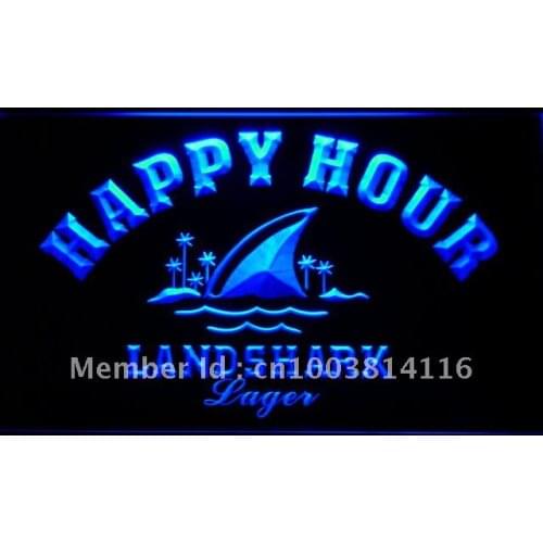 658 Landshark Lager Beer Happy Hour Bar LED Neon Light Signs