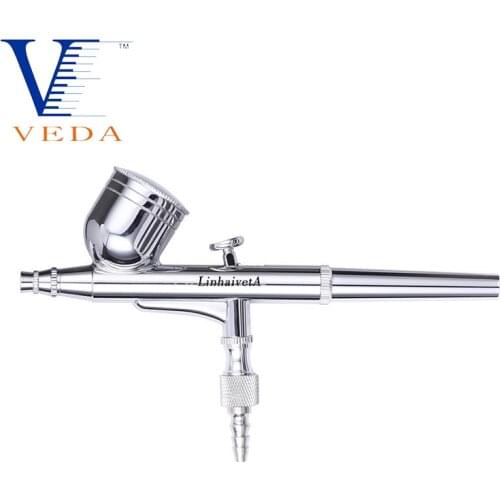 VEDA Airbrush with 0.3mm Dual-Action Gravity Feed Air Brush Set Kit Spray Gun for Helmet Painting Cake Decor Art Crafts Tattoos