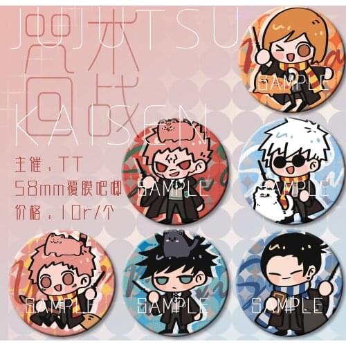 Anime Jujutsu Kaisen Gojo Satoru Itadori Yuji Acrylic Keychain Pendant School Bag Charm Badge Brooch Button Pin Medal Metal Gift