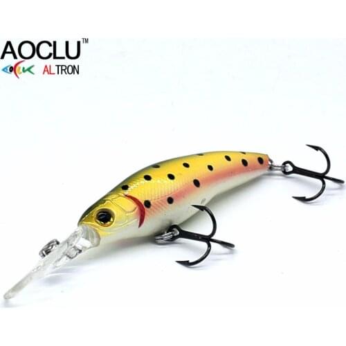 AOCLU new wobblers 60mm 5.5g Floating Hard Bait Minnow Crank Depth 2.5m fishing lure VMC hooks 6 colors tackle Quality