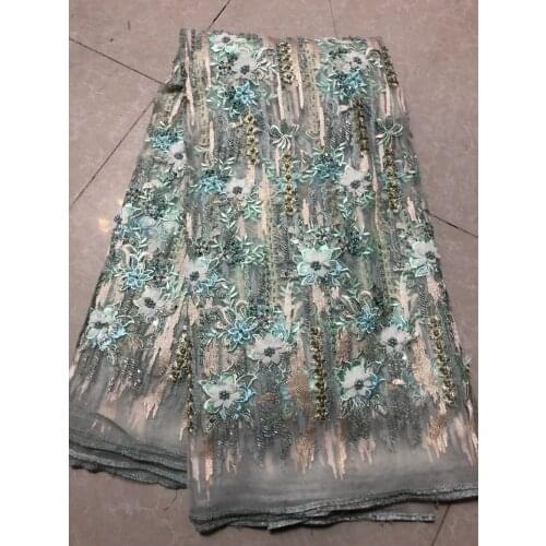 Applique 3D Dress Flower Lace Tulle Fabric Beaded Lace Fabric African Lace Fabric 2020 High Quality Laces H0160