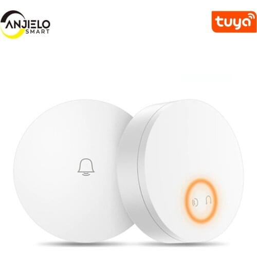 Anjielosmart Tuya Wireless No Batteries Doorbell, Waterproof Wall Plug-in Cordless Door Chime Kit with 300m Range, 36 Chimes