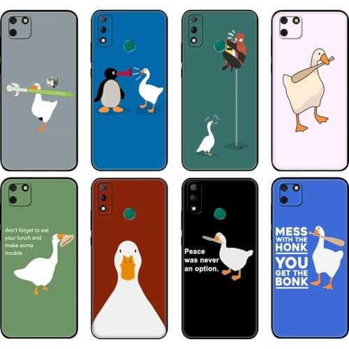 Black tpu Case For Huawei Y9S Y6S Y8S Y5P Y7P Y8P Case For Huawei Y5 lite Prime 2018 Y6 2019 Cover Duck Goose Game