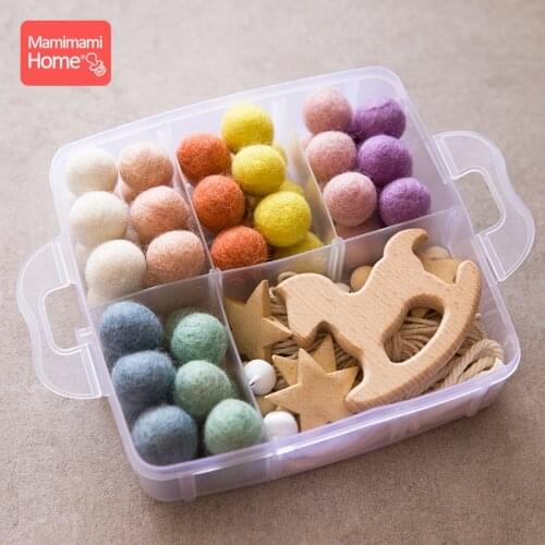 Baby Wooden Teether Suit DIY Bed Bell Toy Beech Rodent Ring Wool Ball Baby Room Decoration Christmas Gifts ChildrenS Goods Toys